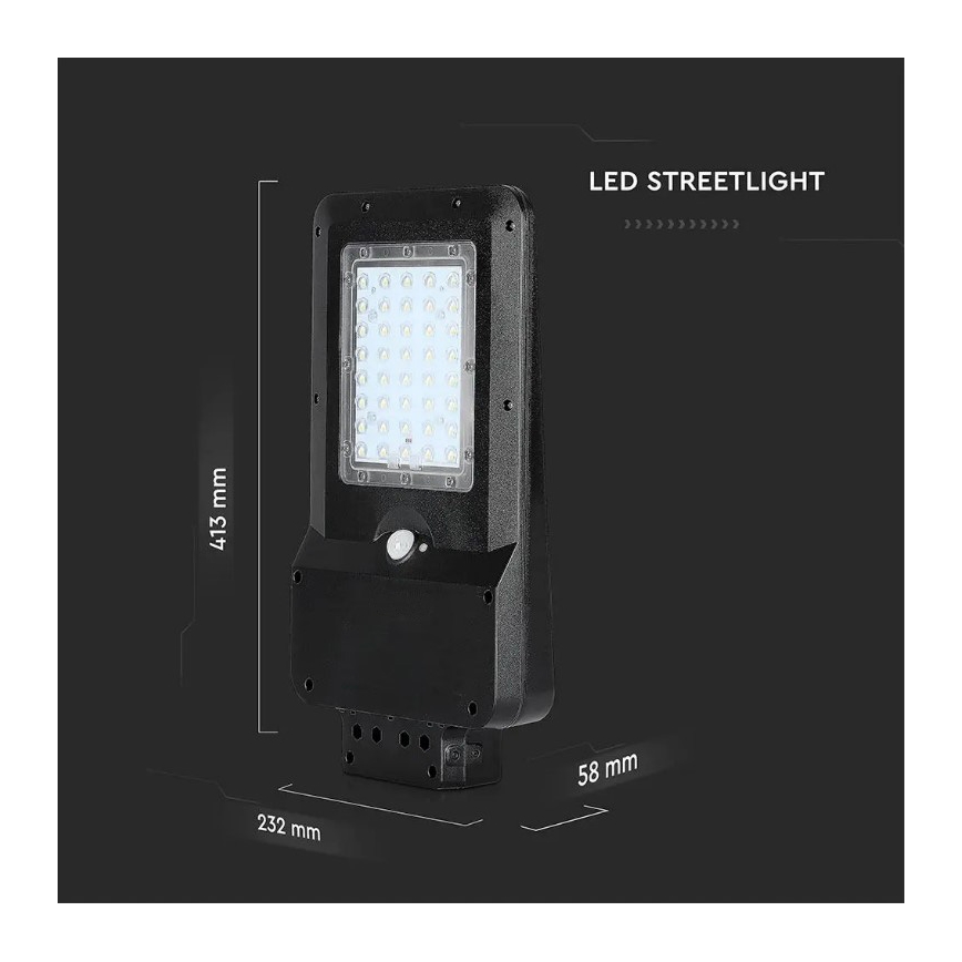 LED aurinkokenno katuvalaisin anturilla LED/15W/7,4V 6000K IP65