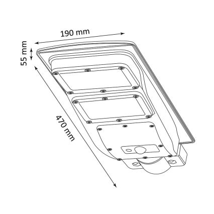 LED aurinkokenno katuvalaisin anturilla STREET 2xLED/6W/3,2V IP65 + kaukosäädin