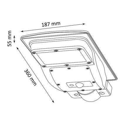 LED aurinkokenno katuvalaisin anturilla STREET LED/3W/3,2V IP65 + kaukosäädin