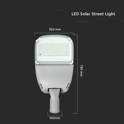LED Himmennettävä aurinko katu lamppu SAMSUNG CHIP LED/50W/6,4V 4000K IP65 + kauko-ohjaus