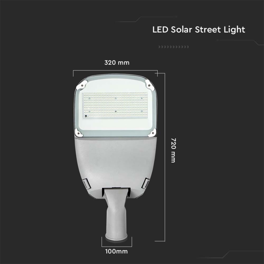LED Himmennettävä aurinko katu lamppu SAMSUNG CHIP LED/50W/6,4V 4000K IP65 + kauko-ohjaus