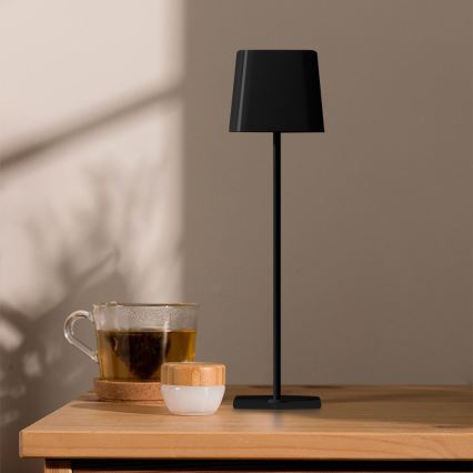 LED Aurinkokenno himmennettävä magneettinen kosketus ladattava pöytävalaisin LED/5W/5V 3000-6000K 3600 mAh IP65 musta