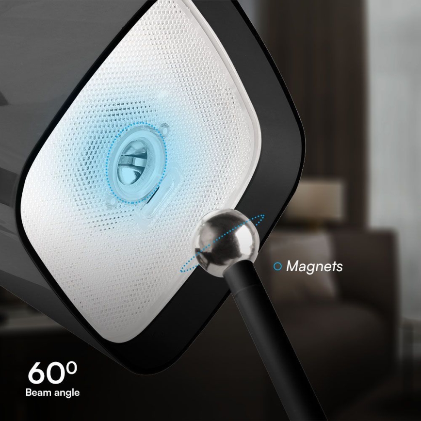 LED Aurinkokenno himmennettävä magneettinen kosketus ladattava pöytävalaisin LED/5W/5V 3000-6000K 3600 mAh IP65 musta