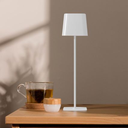 LED Aurinkokenno himmennettävä magneettinen kosketus ladattava pöytävalaisin LED/5W/5V 3000-6000K 3600 mAh IP65 valkoinen