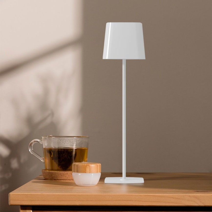 LED Aurinkokenno himmennettävä magneettinen kosketus ladattava pöytävalaisin LED/5W/5V 3000-6000K 3600 mAh IP65 valkoinen