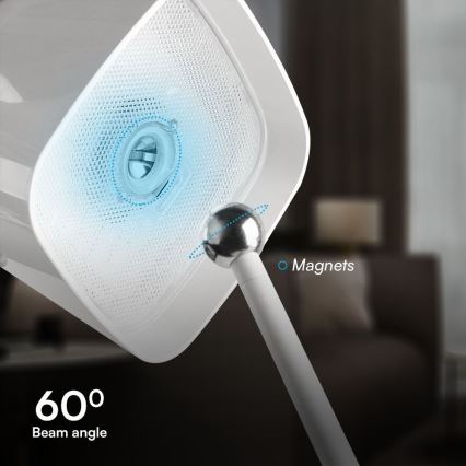 LED Aurinkokenno himmennettävä magneettinen kosketus ladattava pöytävalaisin LED/5W/5V 3000-6000K 3600 mAh IP65 valkoinen