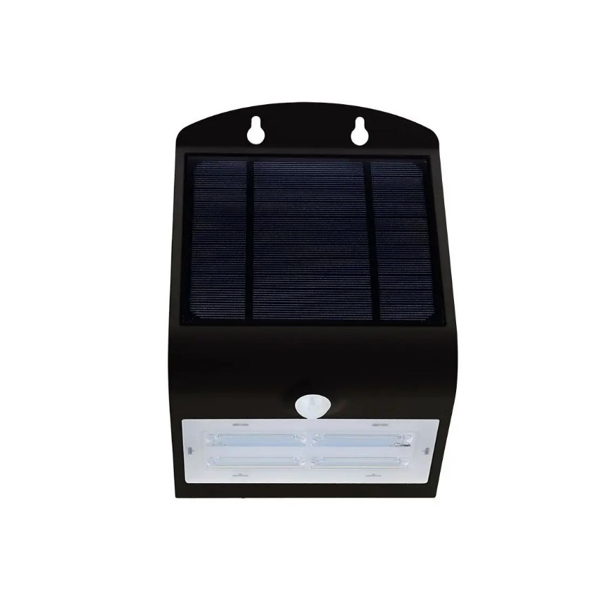 LED aurinkokenno seinävalaisin anturilla LED/3W/3,7V 3000/4000K IP65 musta
