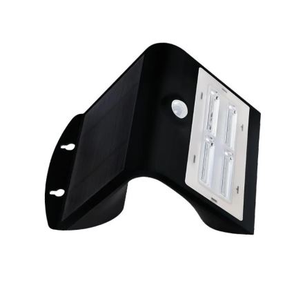 LED aurinkokenno seinävalaisin anturilla LED/3W/3,7V 3000/4000K IP65 musta