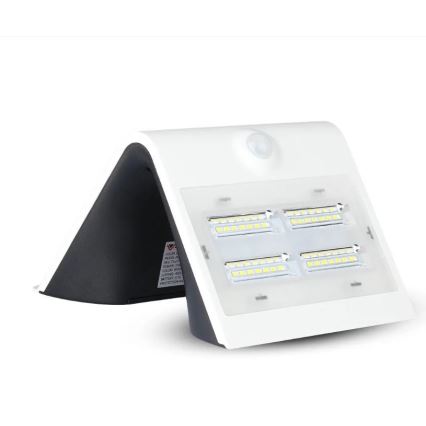 LED aurinkokenno seinävalaisin anturilla LED/3W/3,7V 3000/4000K IP65 valkoinen