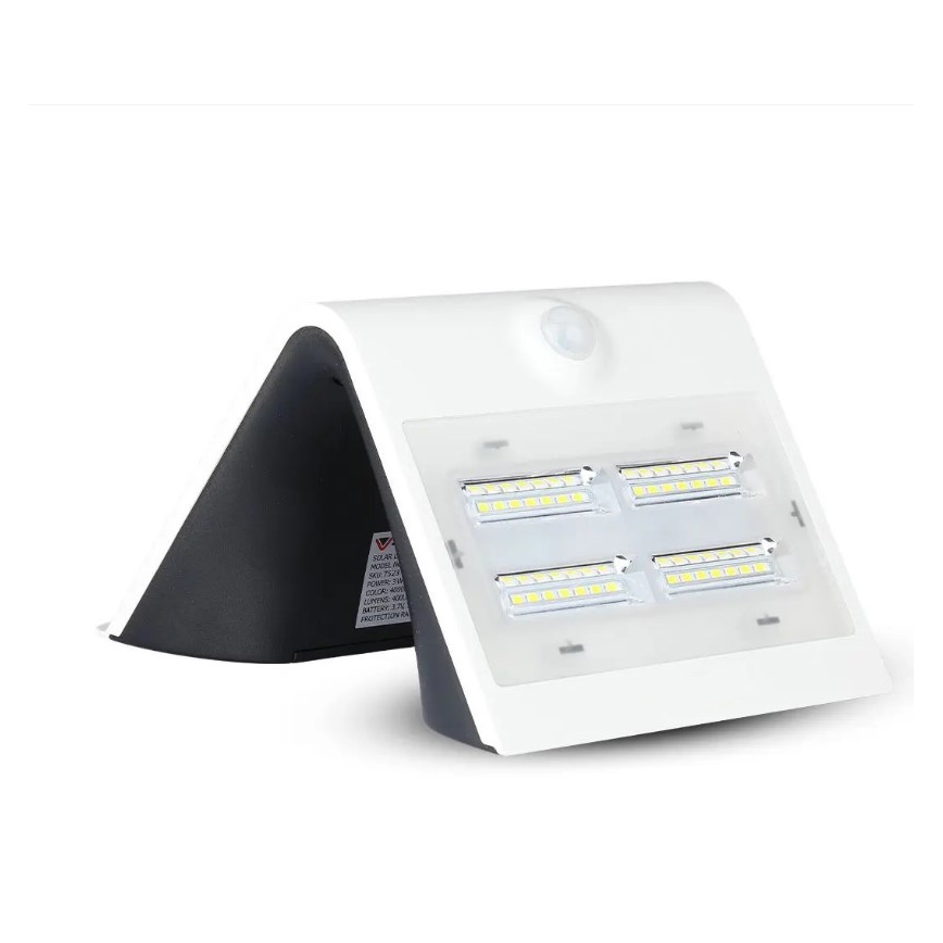 LED aurinkokenno seinävalaisin anturilla LED/3W/3,7V 3000/4000K IP65 valkoinen