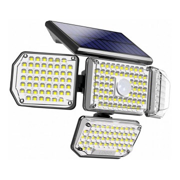 LED aurinkokenno seinävalaisin anturilla LED/5W/5,5V IP65