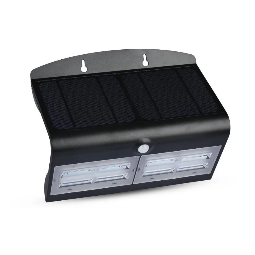 LED aurinkokenno seinävalaisin anturilla LED/7W/3,7V 4000K IP65 musta