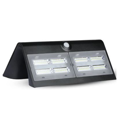 LED aurinkokenno seinävalaisin anturilla LED/7W/3,7V 4000K IP65 musta
