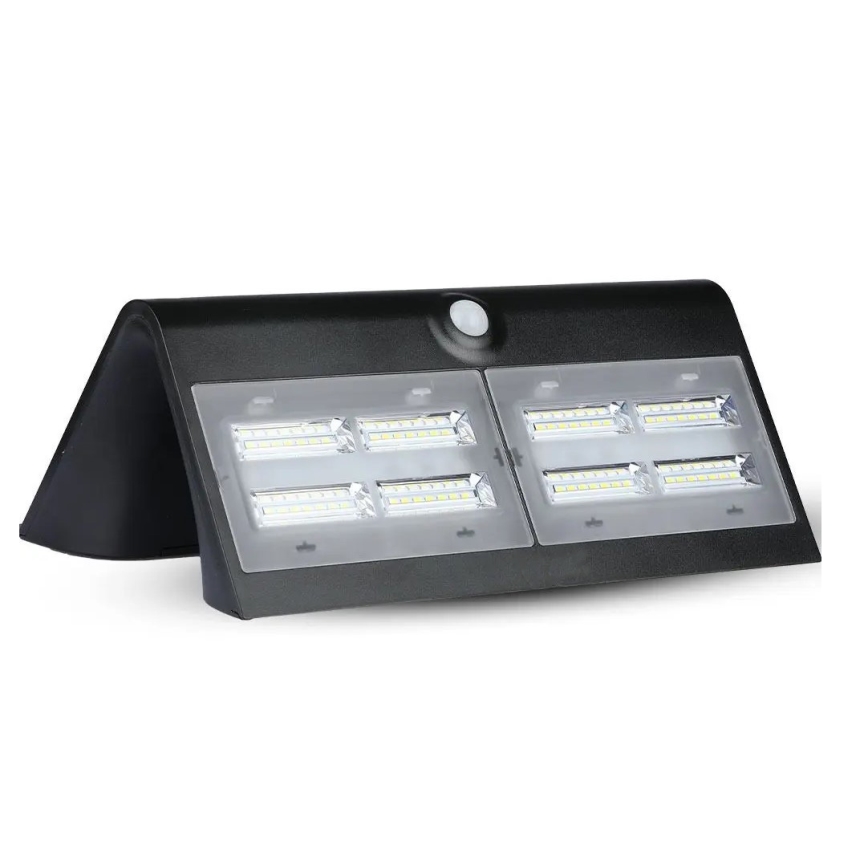 LED aurinkokenno seinävalaisin anturilla LED/7W/3,7V 4000K IP65 musta