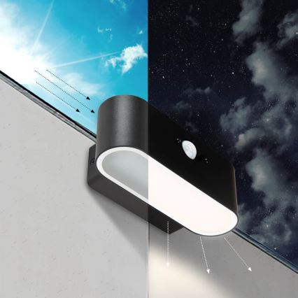 LED-aurinkokenno seinävalaisin anturilla SOLARIS2 LED / 2,5W / 3,7V 4000K IP44