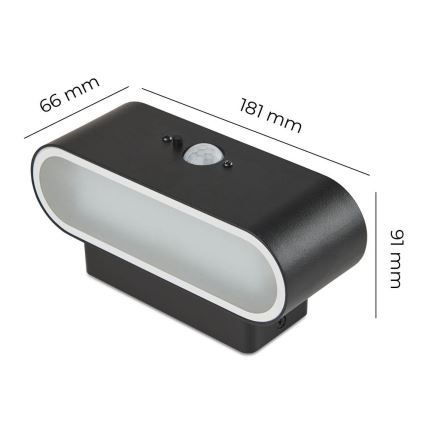 LED-aurinkokenno seinävalaisin anturilla SOLARIS2 LED / 2,5W / 3,7V 4000K IP44