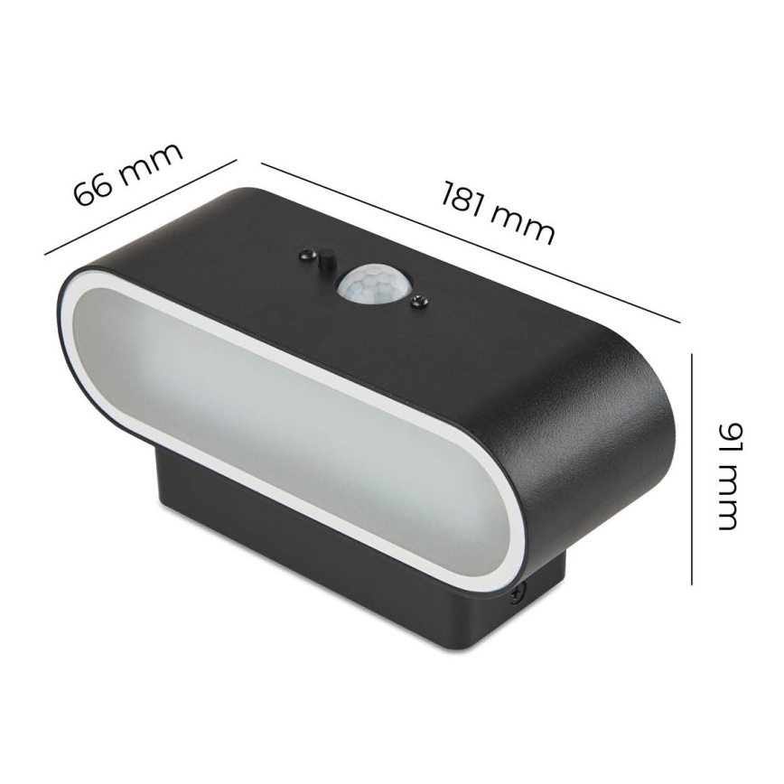 LED-aurinkokenno seinävalaisin anturilla SOLARIS2 LED / 2,5W / 3,7V 4000K IP44