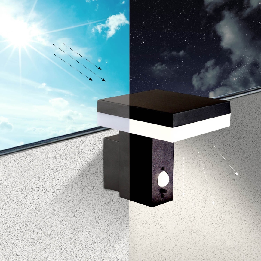 LED-aurinkokenno seinävalaisin anturilla SOLARIS2 LED / 5,5W / 3,7V 4000K IP44