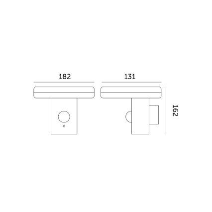 LED-aurinkokenno seinävalaisin anturilla SOLARIS2 LED / 5,5W / 3,7V 4000K IP44
