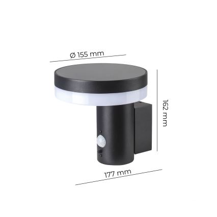 LED-aurinkokenno seinävalaisin anturilla SOLARIS3 LED / 5,5W / 3,7V 4000K IP44