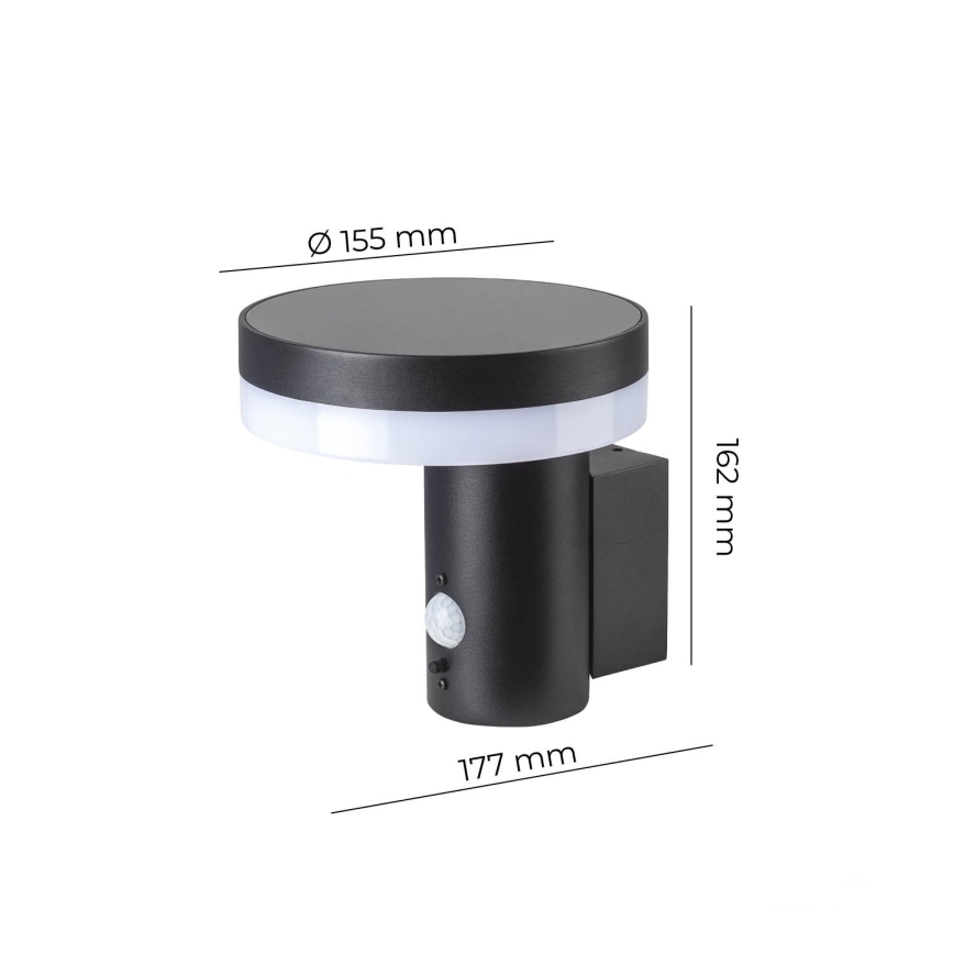 LED-aurinkokenno seinävalaisin anturilla SOLARIS3 LED / 5,5W / 3,7V 4000K IP44