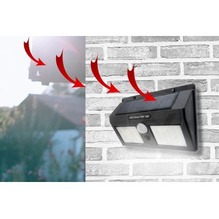 LED-aurinkokenno seinävalaisin sensorilla LED/1,2W/3,7V IP54
