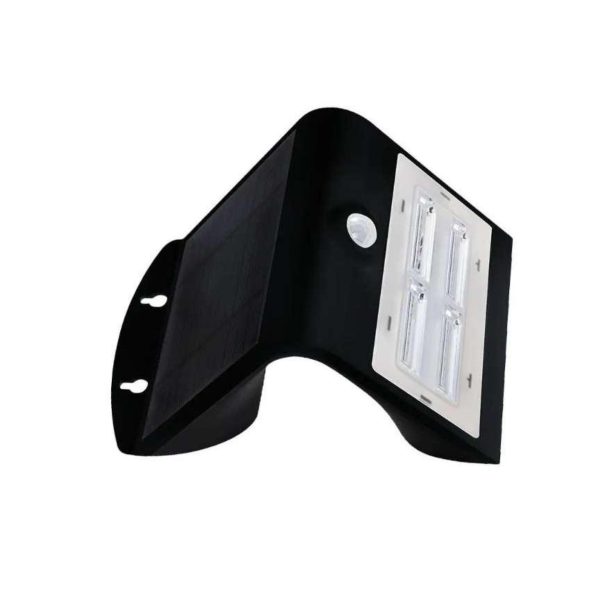 LED aurinkokenno seinävalo anturilla LED/3W/3,7V 3000/4000K IP65 musta