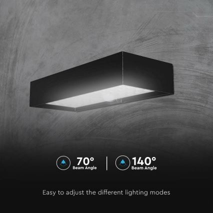 LED aurinkokenno seinävalo anturilla LED/6W/3,7V IP65 4000K musta