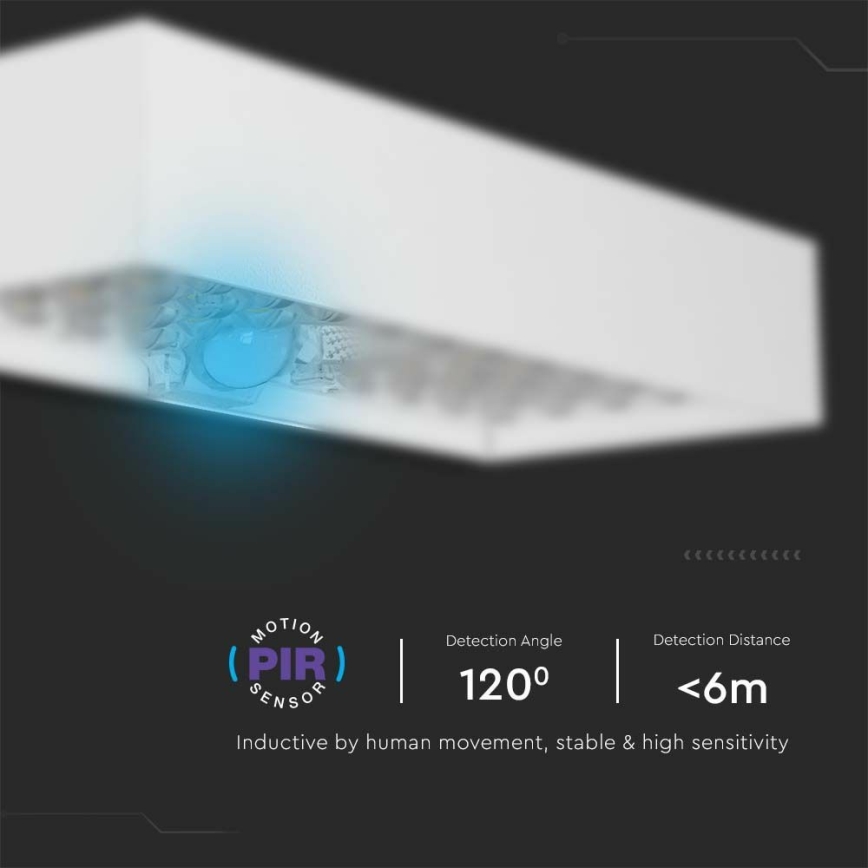 LED aurinkokenno seinävalo anturilla LED/6W/3,7V IP65 4000K valkoinen