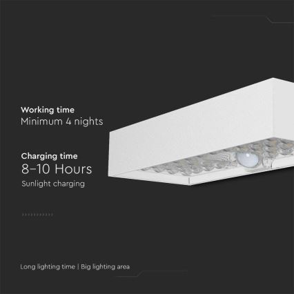 LED aurinkokenno seinävalo anturilla LED/6W/3,7V IP65 4000K valkoinen