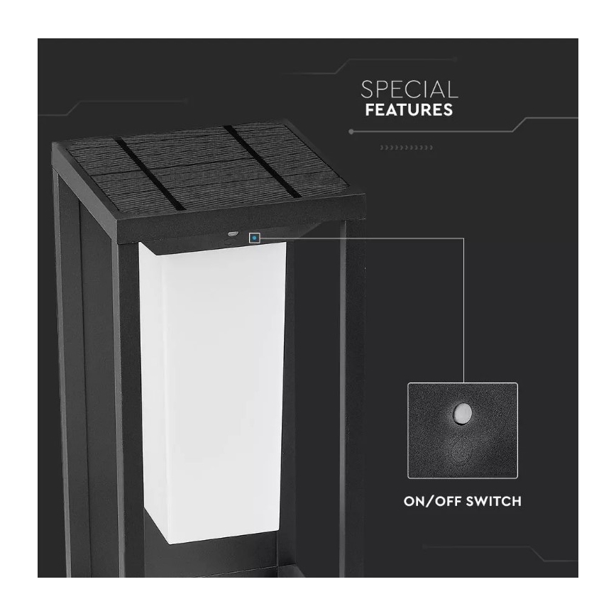LED Aurinkokenno seinävalo anturilla SAMSUNG CHIP LED/2W/3,7V IP65