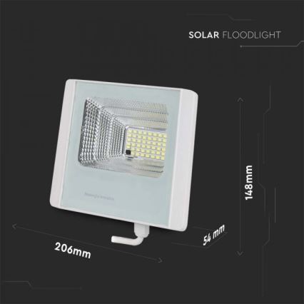 LED Aurinkokenno ulkovalonheitin LED/12W/3,2V IP65 4000K + kauko-ohjaus
