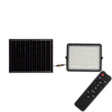 LED Aurinkokenno ulkovalonheitin LED/200W/3,2V 4000K musta IP65 + kauko-ohjaus