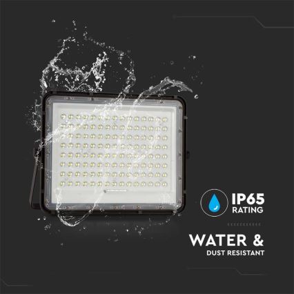 LED Aurinkokenno ulkovalonheitin LED/200W/3,2V 4000K musta IP65 + kauko-ohjaus