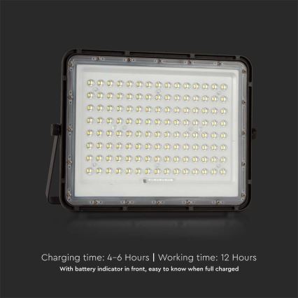 LED Aurinkokenno ulkovalonheitin LED/200W/3,2V 4000K musta IP65 + kauko-ohjaus