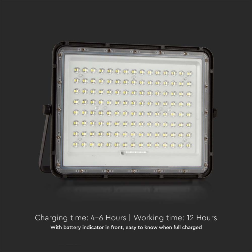 LED Aurinkokenno ulkovalonheitin LED/200W/3,2V 4000K musta IP65 + kauko-ohjaus