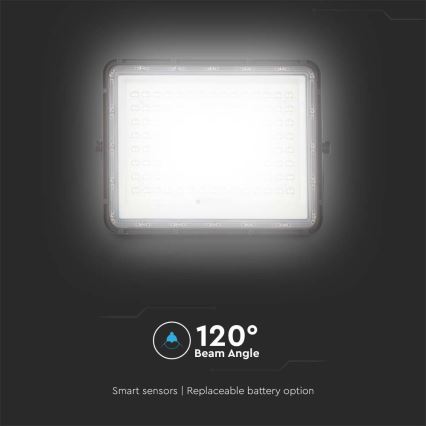 LED Aurinkokenno ulkovalonheitin LED/200W/3,2V 4000K musta IP65 + kauko-ohjaus