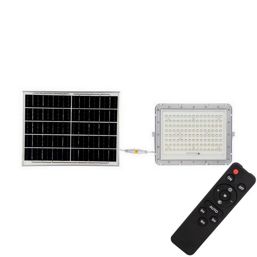 LED Aurinkokenno ulkovalonheitin LED/20W/3,2V 6400K valkoinen IP65 + kauko-ohjaus