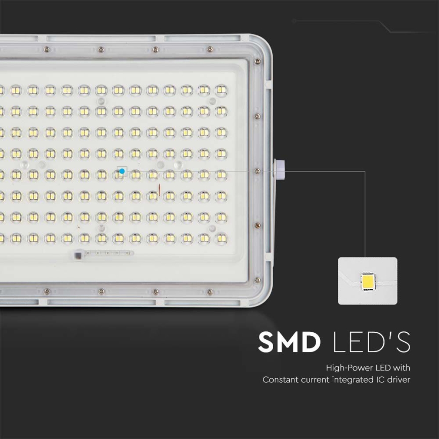 LED Aurinkokenno ulkovalonheitin LED/20W/3,2V 6400K valkoinen IP65 + kauko-ohjaus