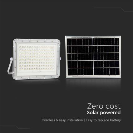 LED Aurinkokenno ulkovalonheitin LED/20W/3,2V 6400K valkoinen IP65 + kauko-ohjaus