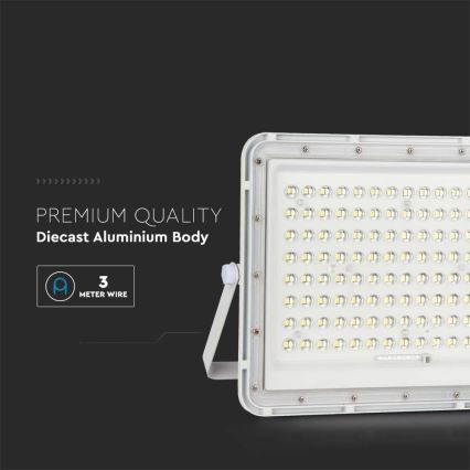 LED Aurinkokenno ulkovalonheitin LED/20W/3,2V 6400K valkoinen IP65 + kauko-ohjaus