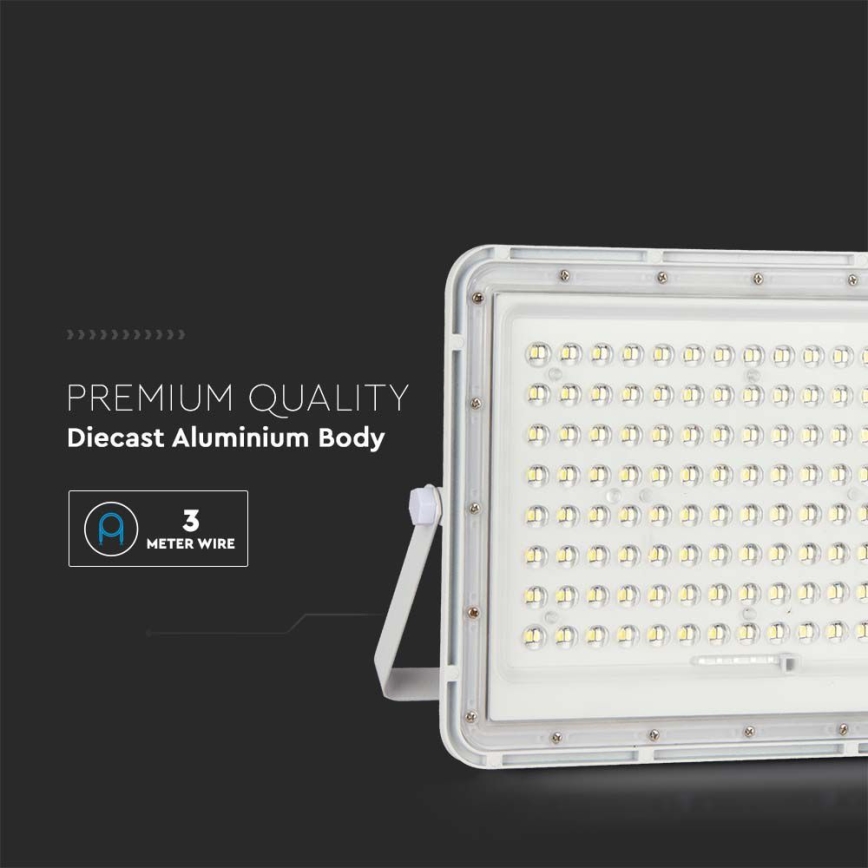 LED Aurinkokenno ulkovalonheitin LED/20W/3,2V 6400K valkoinen IP65 + kauko-ohjaus