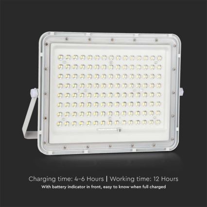 LED Aurinkokenno ulkovalonheitin LED/20W/3,2V 6400K valkoinen IP65 + kauko-ohjaus