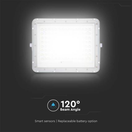 LED Aurinkokenno ulkovalonheitin LED/20W/3,2V 6400K valkoinen IP65 + kauko-ohjaus