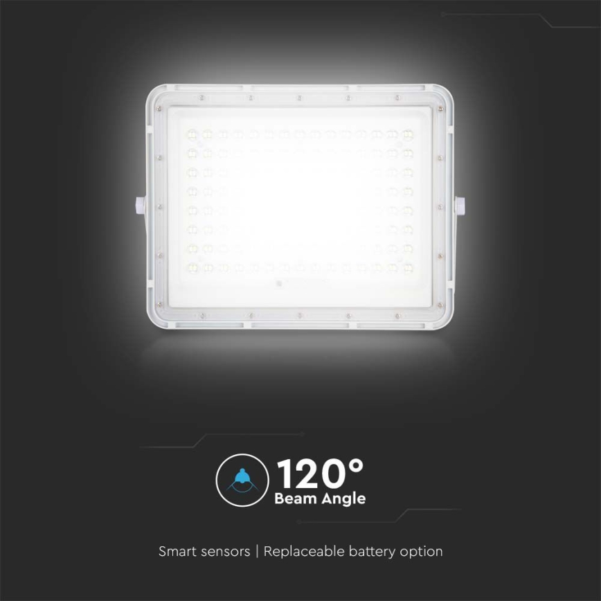 LED Aurinkokenno ulkovalonheitin LED/20W/3,2V 6400K valkoinen IP65 + kauko-ohjaus