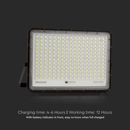 LED Aurinkokenno ulkovalonheitin LED/30W/3,2V 4000K musta IP65 + kauko-ohjaus