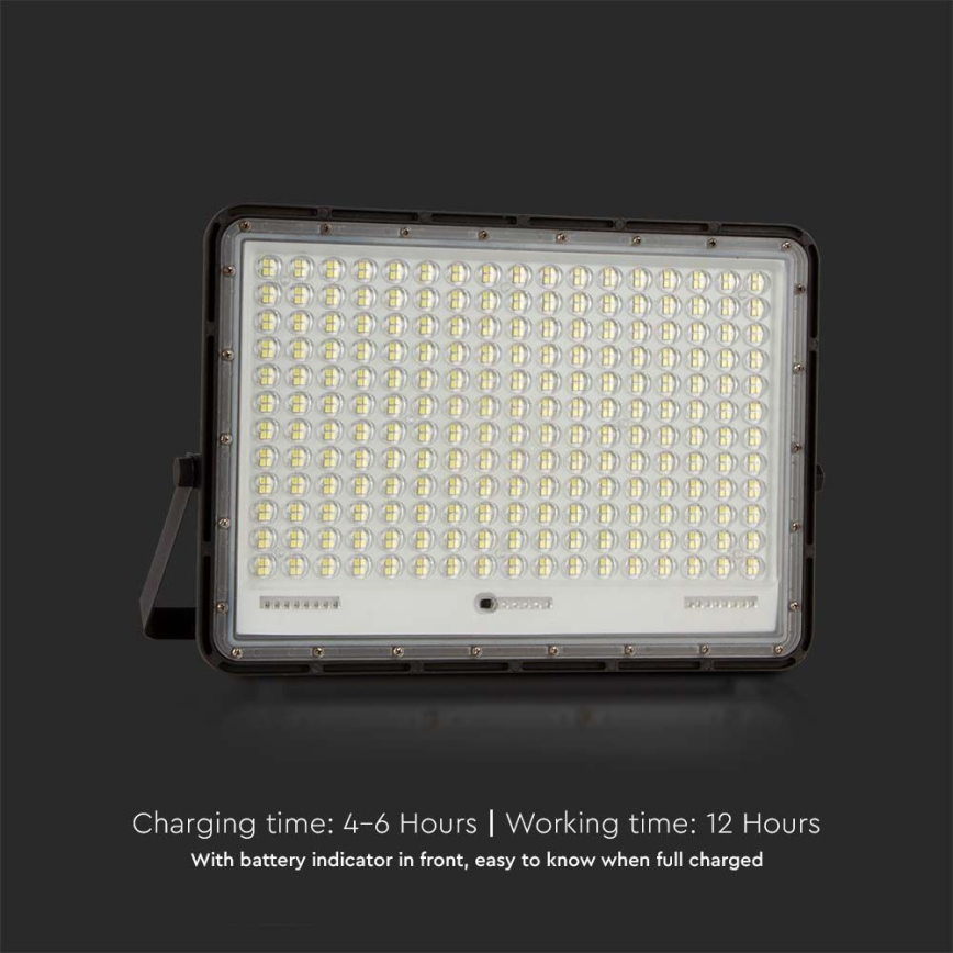 LED Aurinkokenno ulkovalonheitin LED/30W/3,2V 4000K musta IP65 + kauko-ohjaus