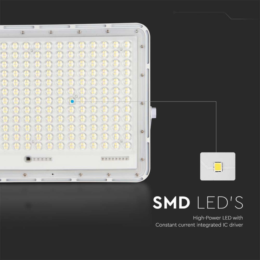 LED Aurinkokenno ulkovalonheitin LED/30W/3,2V 4000K valkoinen IP65 + kauko-ohjaus