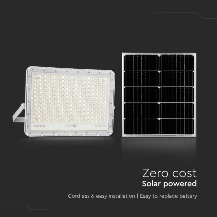 LED Aurinkokenno ulkovalonheitin LED/30W/3,2V 4000K valkoinen IP65 + kauko-ohjaus