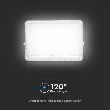 LED Aurinkokenno ulkovalonheitin LED/30W/3,2V 4000K valkoinen IP65 + kauko-ohjaus
